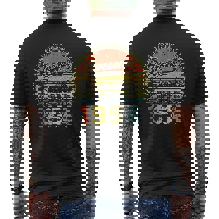 70歳 誕生日プレゼント 男性用 1954年4月 誕生日 ヴィンテージ メンズTシャツ バックプリント