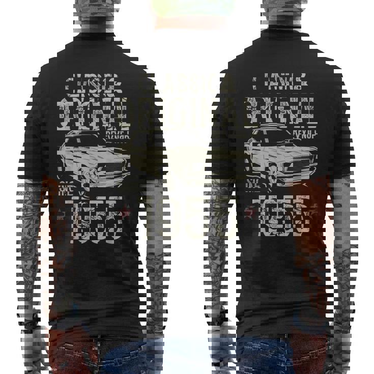 70歳の誕生日 1955年クラシックカー メンズTシャツ バックプリント