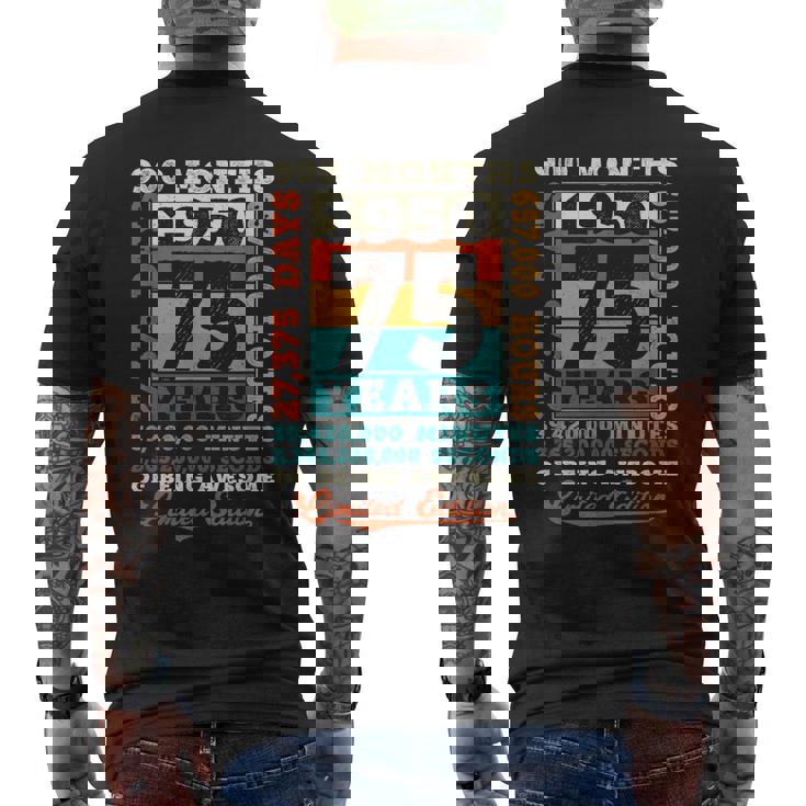 75歳の誕生日 75歳 900ヶ月 すごい生まれ 1950年 メンズTシャツ バックプリント