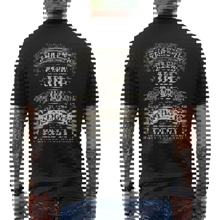 77歳 誕生日プレゼント 男性用 1948年6月 77歳の誕生日 メンズTシャツ バックプリント