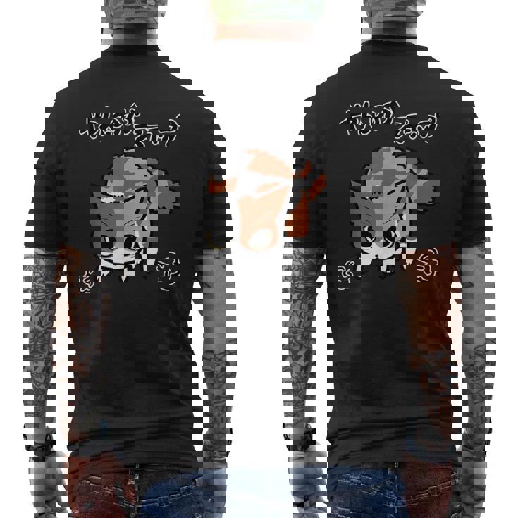 7Cats やんのかステップねこ（三毛猫ver） メンズTシャツ バックプリント