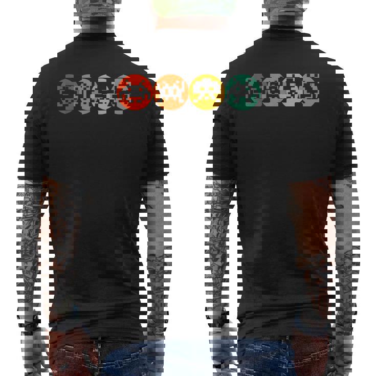 80年代ビデオゲーム ヴィンテージレトロアーケード メンズTシャツ バックプリント