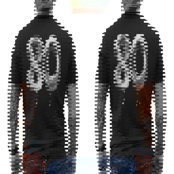 80歳の誕生日バルーン 装飾バルーン 80年目 メンズTシャツ バックプリント