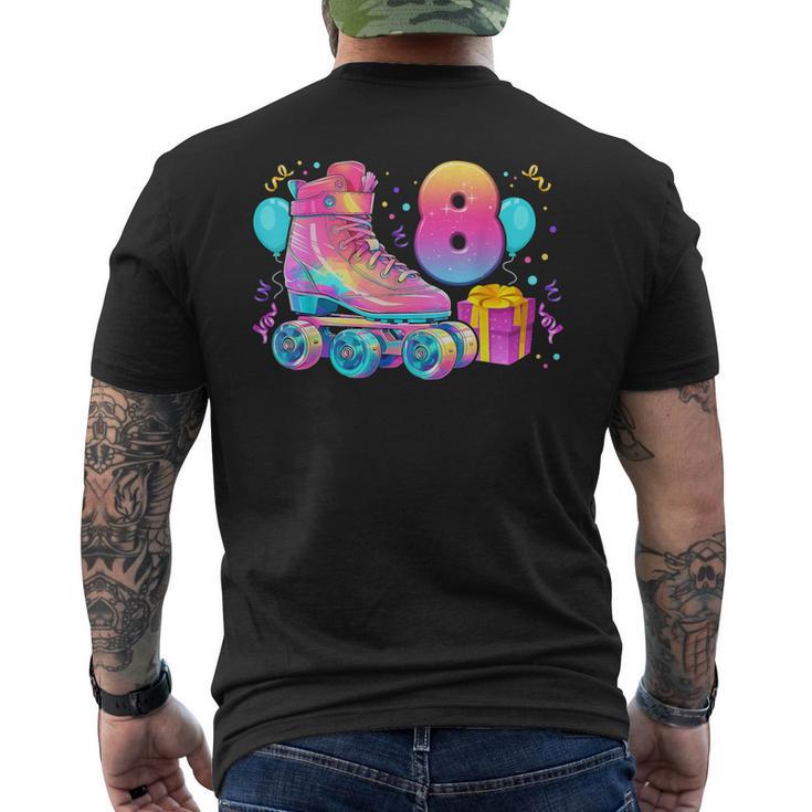 8º Cumpleaños Niña 8 Años Patines Número 8 Camiseta Hombre Estampado Espalda