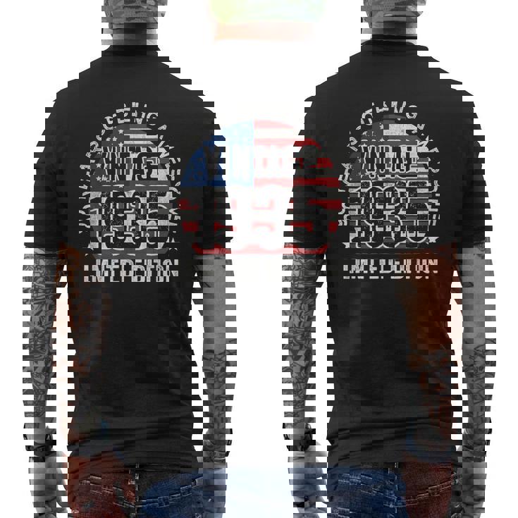90Th Birthday Vintage 1935 90 Years Old Usa Flag Men's T-shirt Back Print