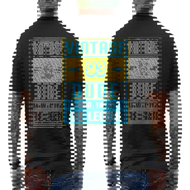 93歳の誕生日ギフト 男性用 93歳 ヴィンテージ お父さん 1927 メンズTシャツ バックプリント