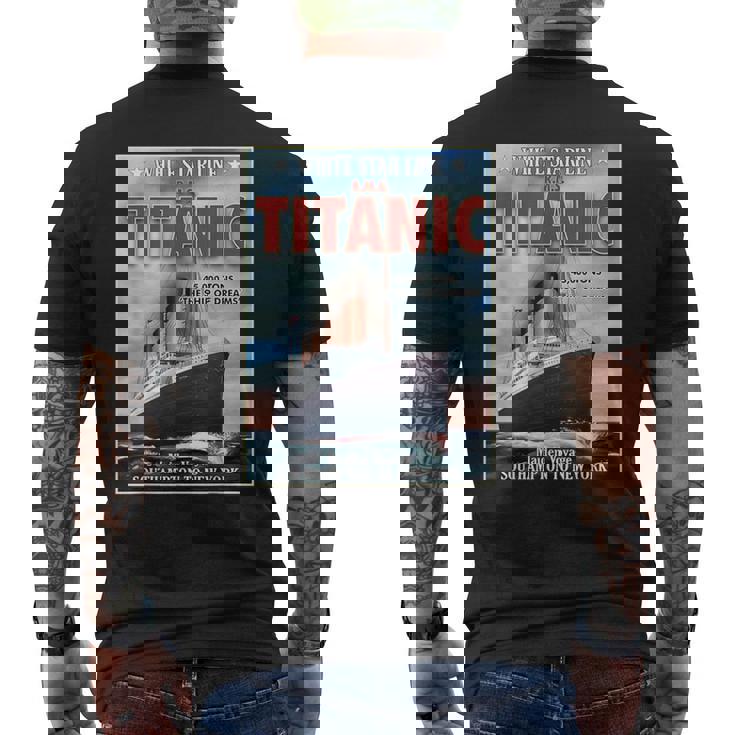 A 1912 ヴィンテージ タイタニック 航海船 クルーズ船 メンズTシャツ バックプリント