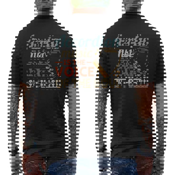 Accordion Music Is Theoice Of Theoul アコーディオン メンズTシャツ バックプリント