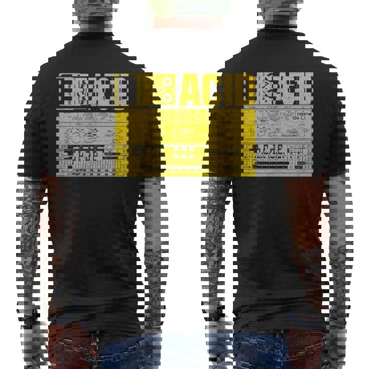 Acid Tb303 ベースペダル アナログシンセサイザー Dj Nerd メンズTシャツ バックプリント