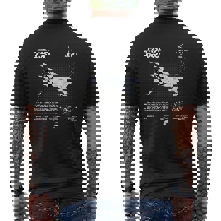 Airbus-A318 エアクラフト ホワイト メンズTシャツ バックプリント