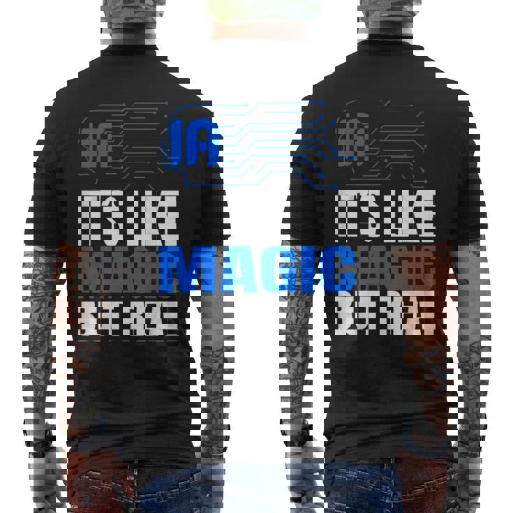 Aiマジック リアルロボットテック 未来 デジタルマインド メンズTシャツ バックプリント