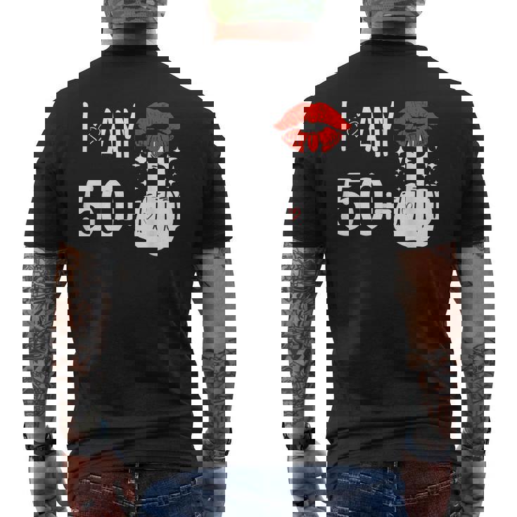 I Am 50 Plus 1 中指 51歳の誕生日 面白い メンズTシャツ バックプリント