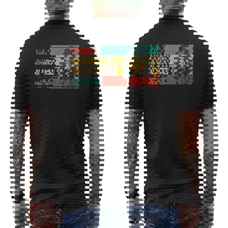 I Am A Winner In Jesus Krist God Faith Jesus メンズTシャツ バックプリント