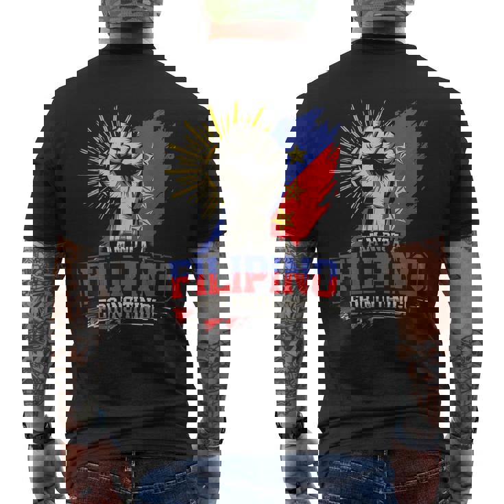 I Am Not A Filipino For Nothing ファイトサポーター サラ・ドゥテルテ メンズTシャツ バックプリント