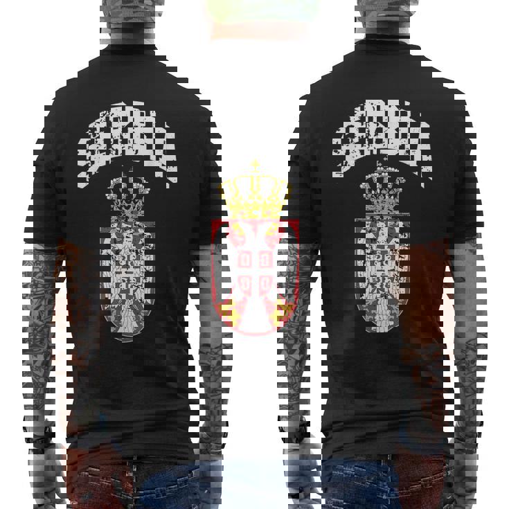 Ama Aerbia Con Emblema De Banderaerbia Envejecida Camiseta Hombre Estampado Espalda
