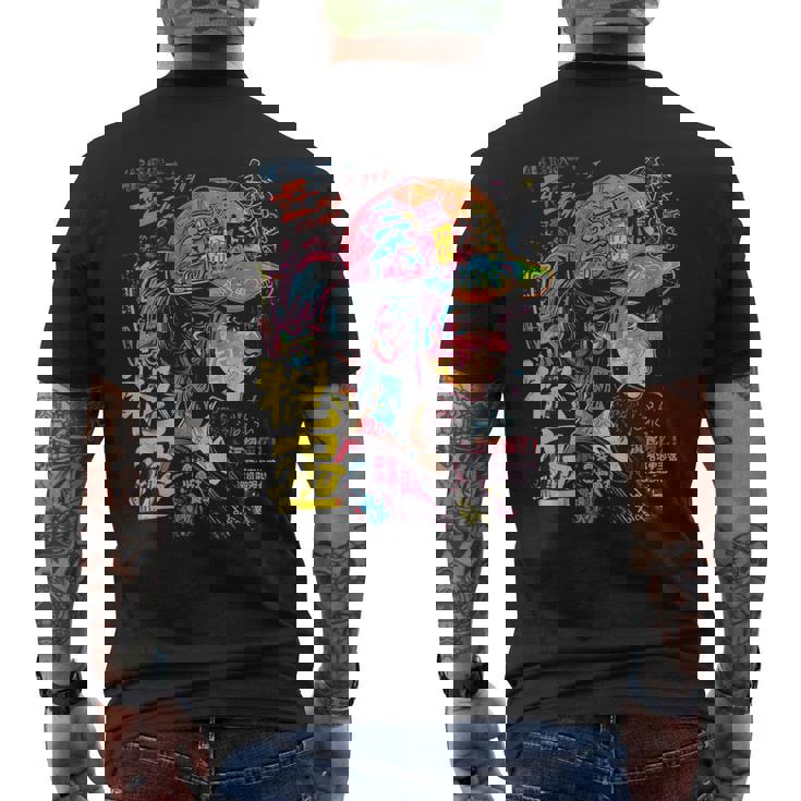Anime Manga Motivo Colorido Arte Anime Camiseta Hombre Estampado Espalda