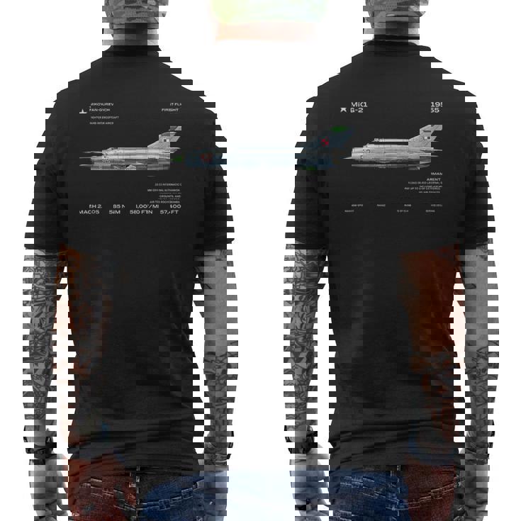 Avión De Combate Mig-21 Diseño De Avionesoviéticos De La Guerra Fría Camiseta Hombre Estampado Espalda