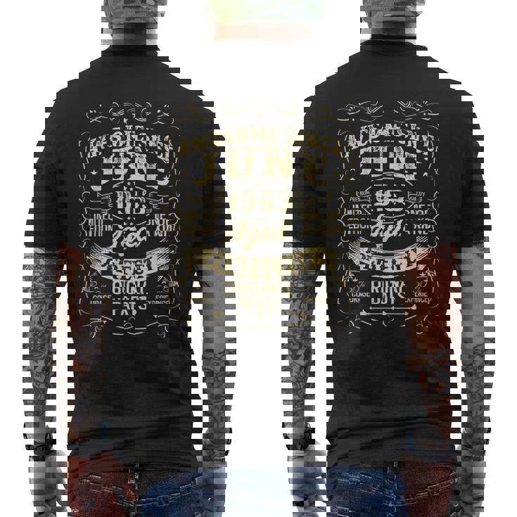 Awesomeince June 1963 Year Of Birth Birthday 1963Intage メンズTシャツ バックプリント