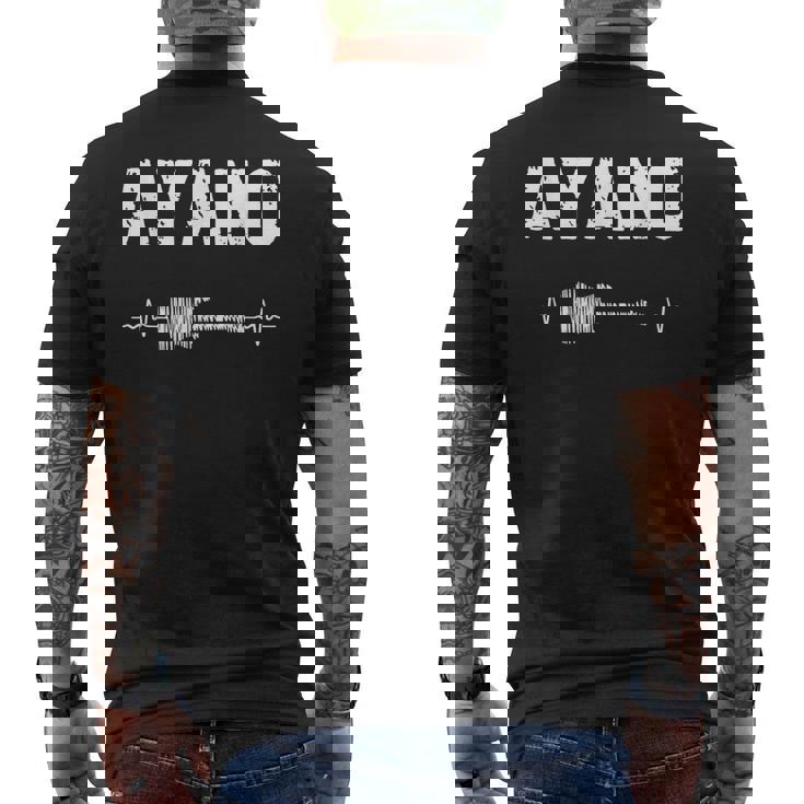 Ayano ギター ハートビート 音楽 ギタリスト レトロ ヴィンテージ メンズTシャツ バックプリント