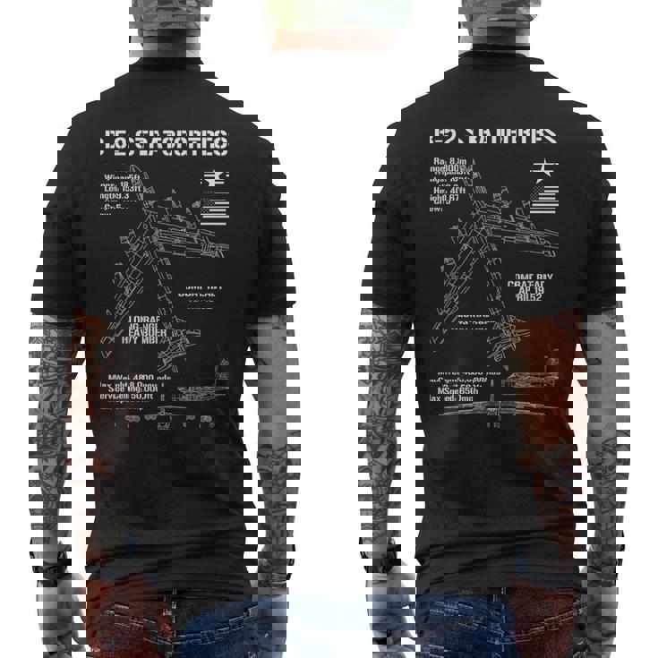 B-52 ストラトフォートレス仕様 軍用機 B52 メンズTシャツ バックプリント