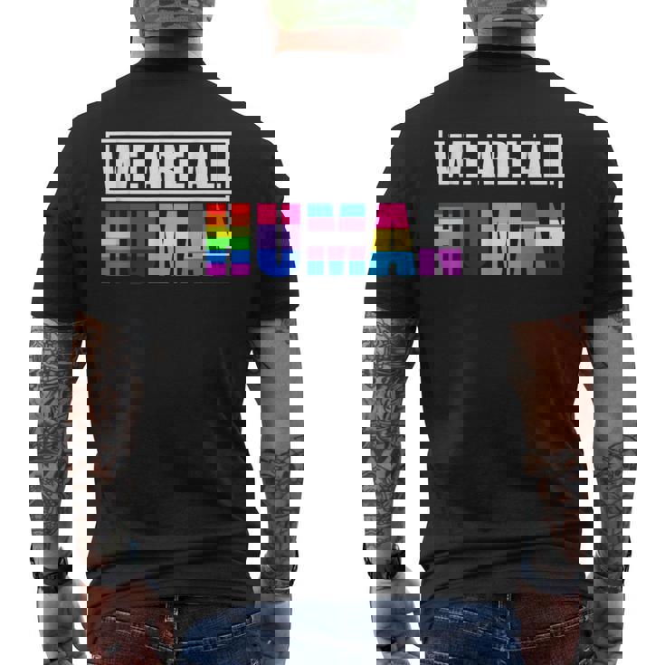 Bandera Arcoíris Todosomos Humanos Lgbt Orgullo Gay Camiseta Hombre Estampado Espalda