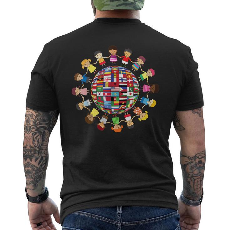 Banderas Del Mundo Cultural Diversidad Niños Alrededor Del Mundo Camiseta Hombre Estampado Espalda