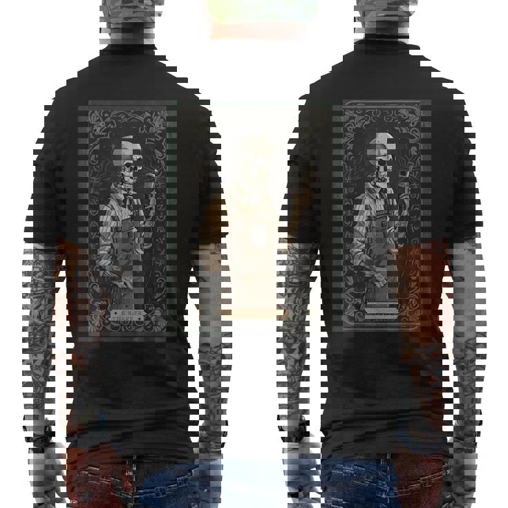 The Barber タロットカード ゴシック スケルトン 散髪店 ハロウィン メンズTシャツ バックプリント