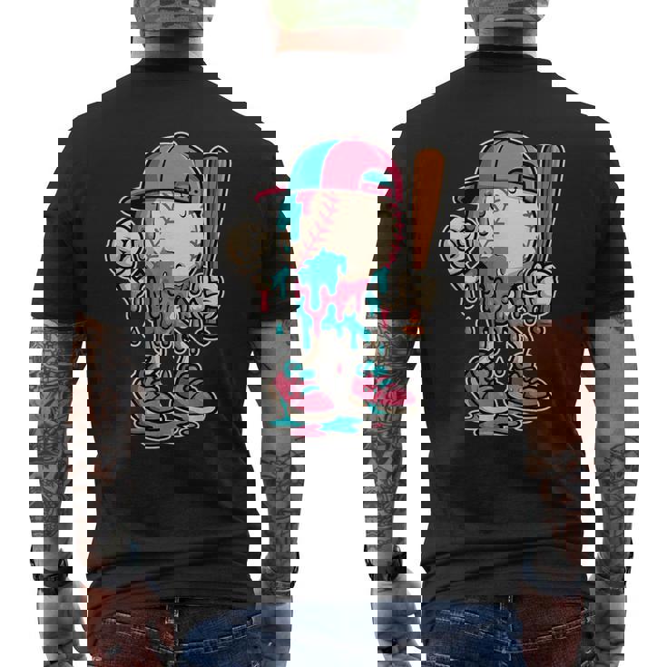Baseball Drip For Boys Ice Cream Drip Baseball Men's T-shirt Back Print