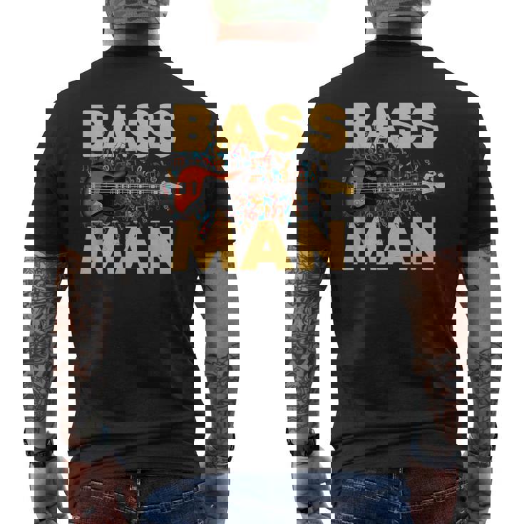 Bass Man 面白いバスプレーヤー ギタリスト ベーシスト ミュージシャン メンズTシャツ バックプリント