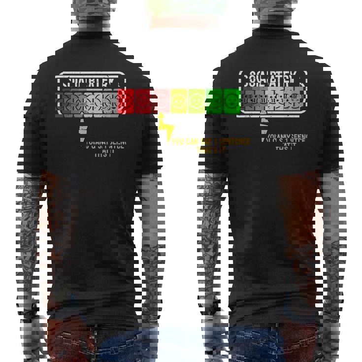 Bateríaocial Divertida Introvertida Charlaocialocialización Camiseta Hombre Estampado Espalda