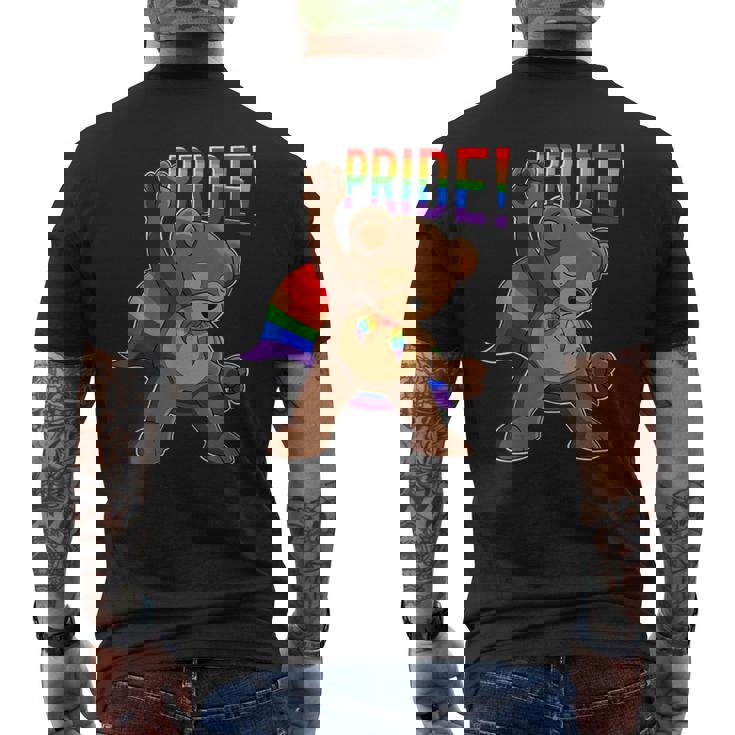Bear I Lgbtq Flag I レインボー フラッグ I Gay Pride メンズTシャツ バックプリント