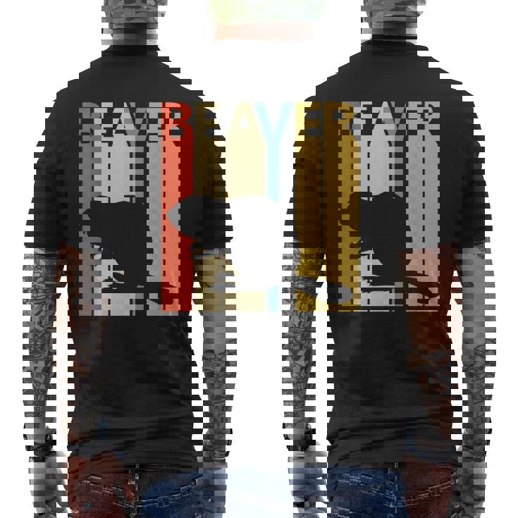 Beaver ビーバー 動物 メンズTシャツ バックプリント