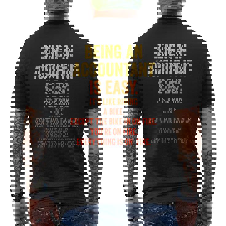 Being An Accountant Is Easy Accounting Cpaグラフィック メンズTシャツ バックプリント