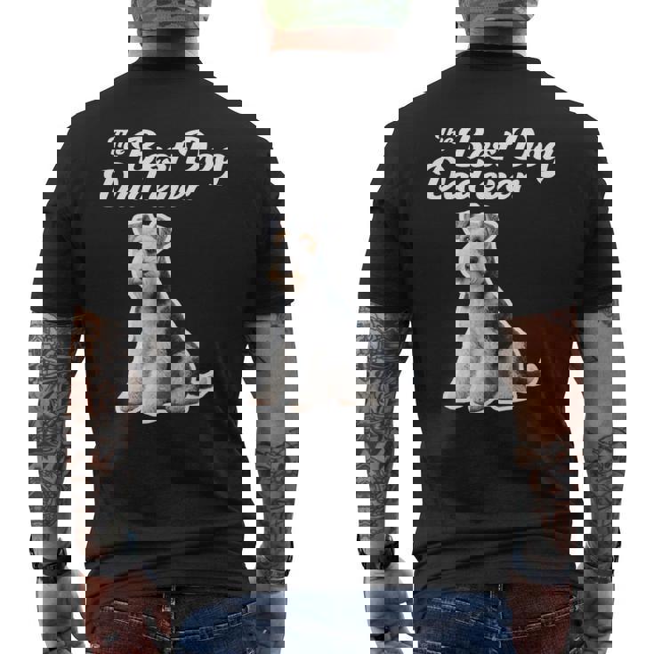 Best Dog Dad Ever ワイヤーフォックステリア メンズTシャツ バックプリント