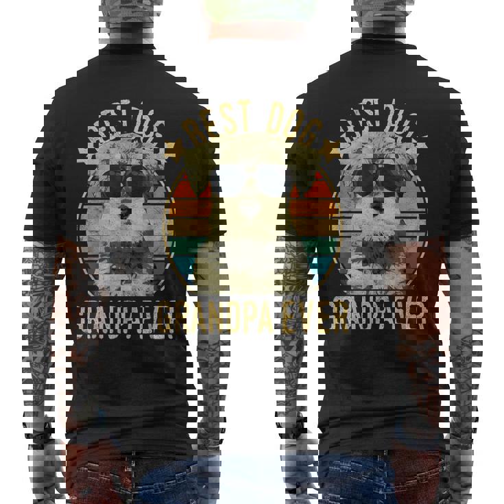 Best Dog Grandpa Ever ミニチュア シュナウザー 父の日 メンズTシャツ バックプリント