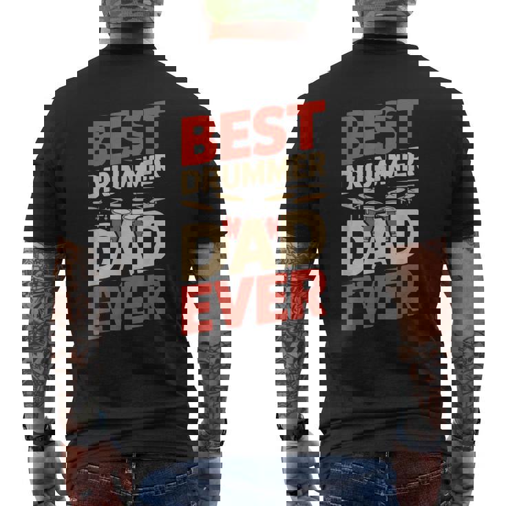 Best Drummer Dad Ever For ギフト アイデア ドラム ファニー パパ メンズTシャツ バックプリント