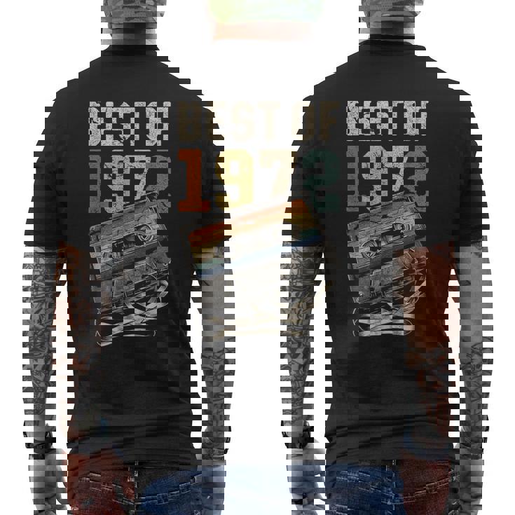 Best Of 1972 カセットテープ 53年 音楽 レトロ 誕生日 メンズTシャツ バックプリント