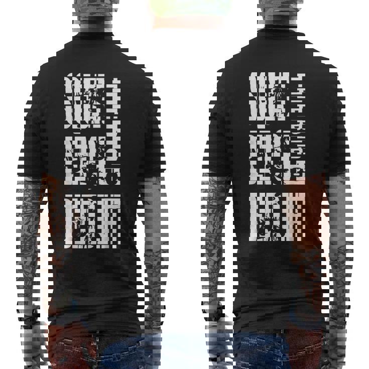 The Big 3 スクワット、ベンチ、デッドリフト パワーリフティングtシャツ メンズTシャツ バックプリント