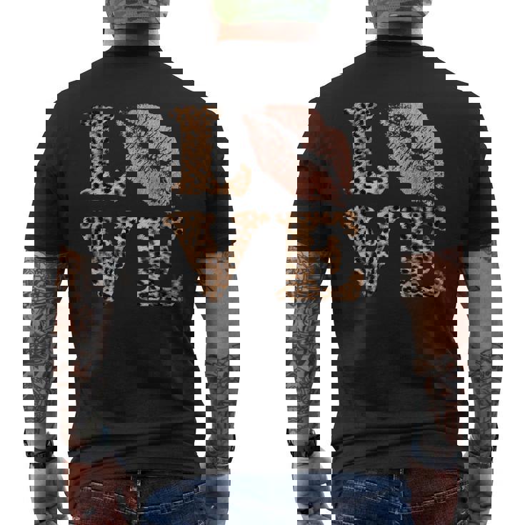 Big Lips Love ヒョウ柄 文字 ピンク 唇 バレンタイン ラブ メンズTシャツ バックプリント