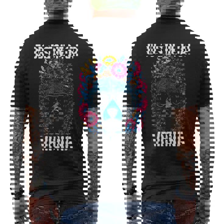 Bigtone Gap バージニア Usa クマと花のデザイン メンズTシャツ バックプリント