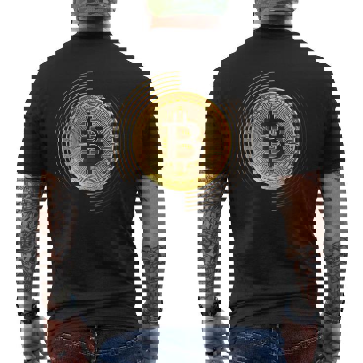 Bitcoin To The Moon And Back、ビットコイン暗号通貨グラフィック メンズTシャツ バックプリント