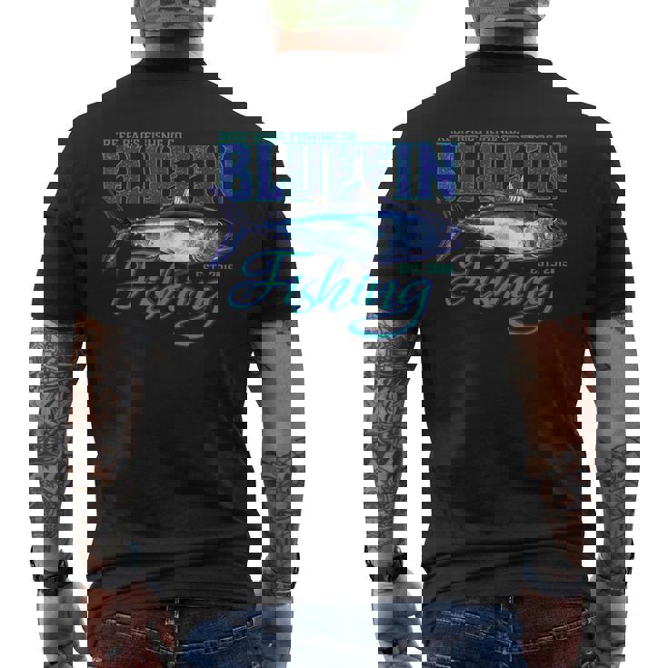 Bluefin マグロ ディープシーフィッシング メンズTシャツ バックプリント