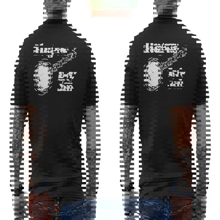 Bluegrass Is My Jam Banjo Musicintage Graphic メンズTシャツ バックプリント