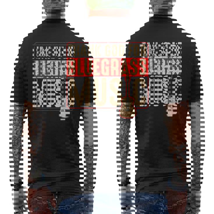 Bluegrass ミュージックギタープレーヤー 面白いバンジョー楽器 メンズTシャツ バックプリント