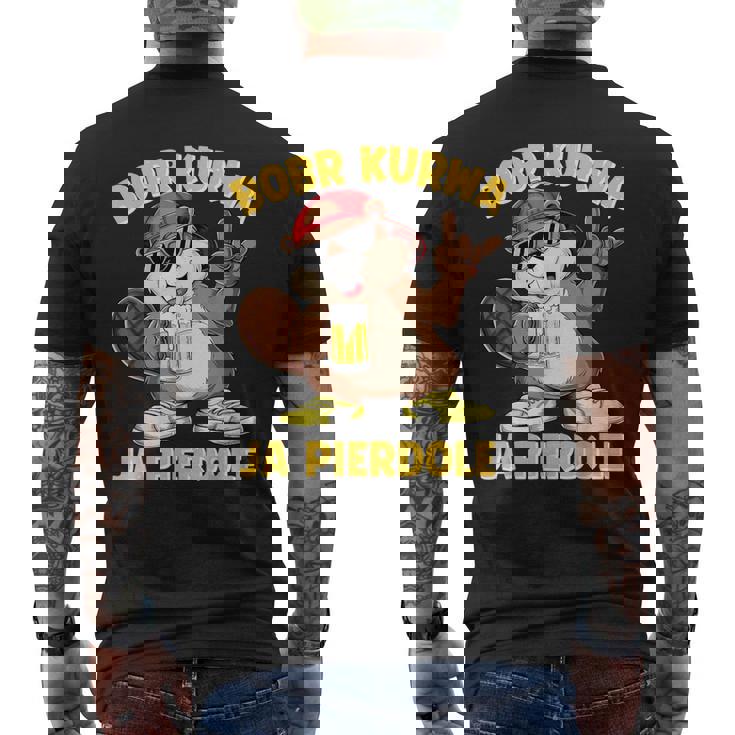 Bober Kurwa Meme Polska ビールコスチューム 面白い はいピエルドールボブル メンズTシャツ バックプリント