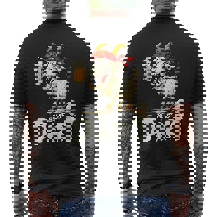 Bock Auf Dart ヤギとビールジョッキ 面白いダーツプレーヤー メンズTシャツ バックプリント