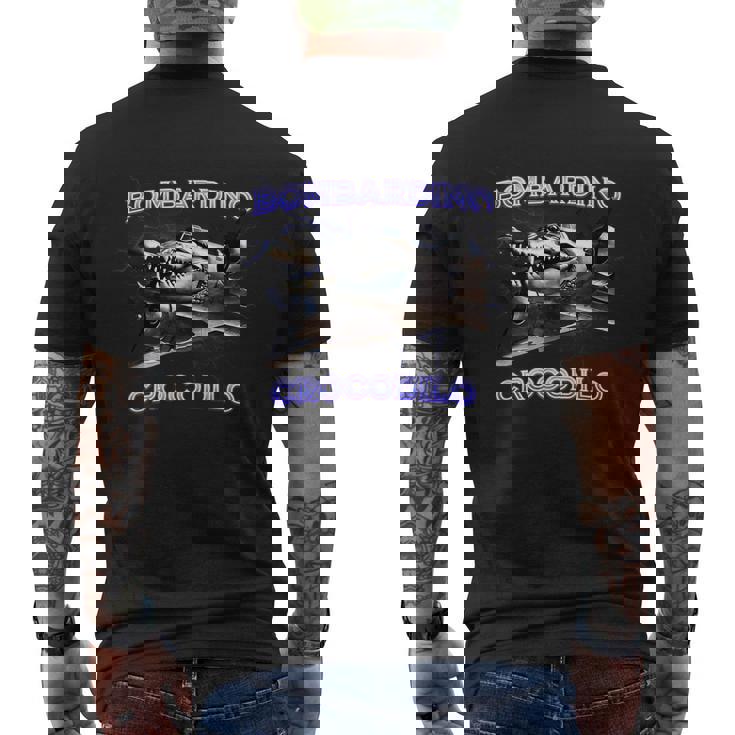 Bombardino Crocodilo Bootleg Brainrot イタリアン ブレイン ミーム メンズTシャツ バックプリント