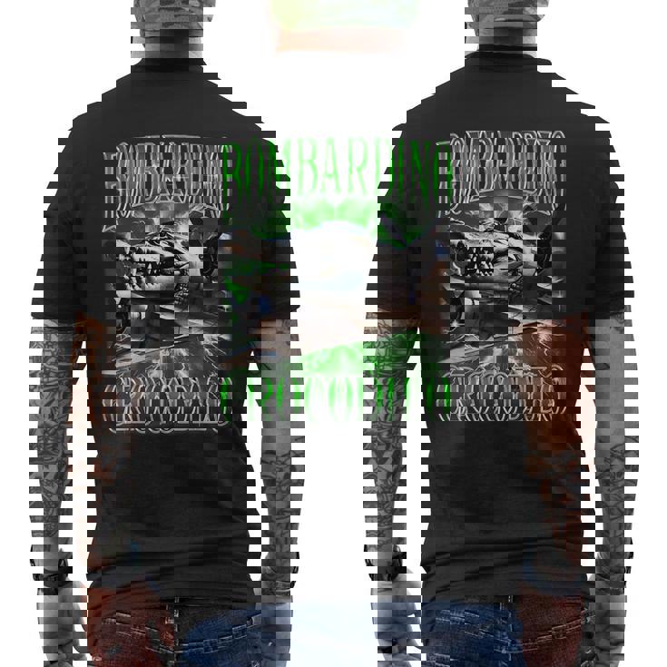 Bombardino Crocodilo イタリアンブレイン 面白い クロコダイル ミーム メンズTシャツ バックプリント