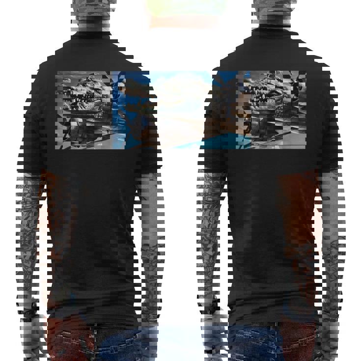 Bombardiro Crocodilo Brain Rot Gen Alpha Meme メンズTシャツ バックプリント