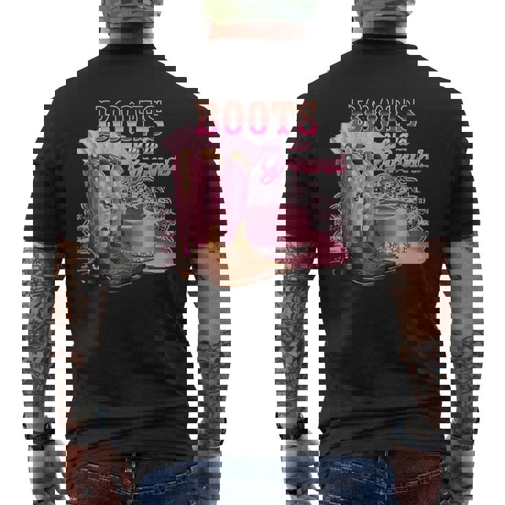 Boots On The Ground Boot Cowboy Western Country Music Men's T-shirt Back Print